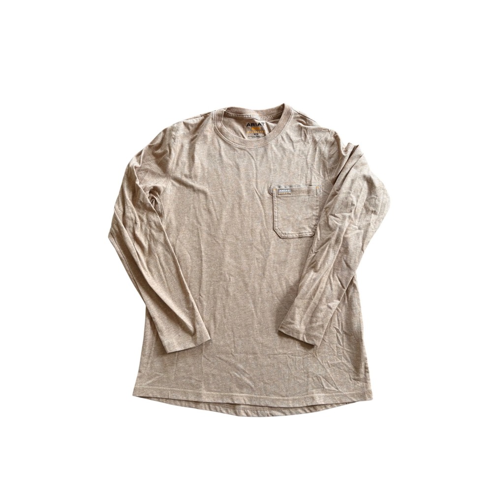 Ariat Rebar Workman Union City LS T-Shirt Tan Heather Pocket Graphic 10046417 - Picture 2 of 6